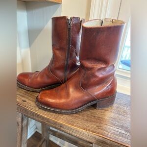 Frye Cognac Leather Mid-Calf Boots